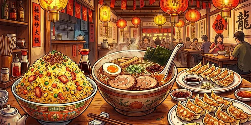 町中華のデカ盛り - チャーハン・餃子・ラーメン