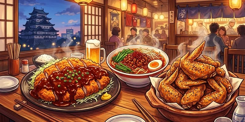 名古屋メシのデカ盛り - 味噌カツ・台湾ラーメン